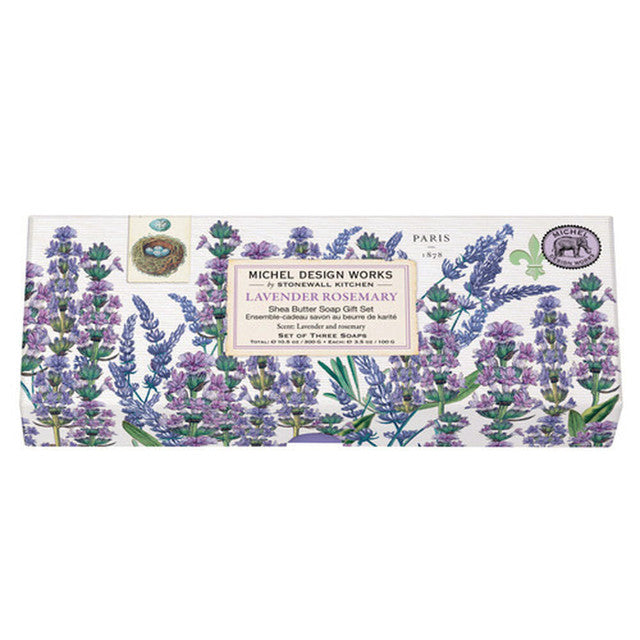 Michel Design Works - Bar Soap Gift Box 3.5 Oz. Set of 3 - Lavender Rosemary