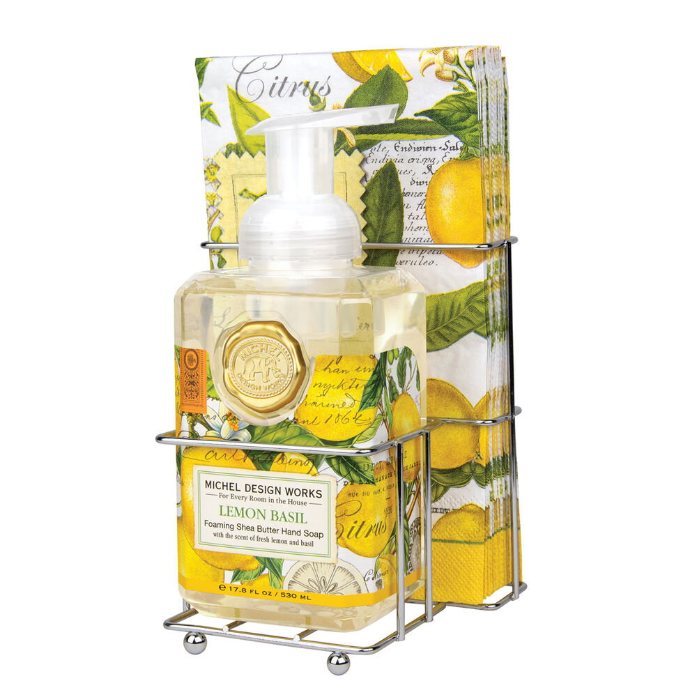Michel Design Works - Lemon Basil Foaming Soap - Napkin Set
