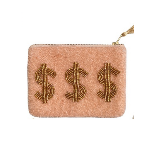 Hazel Mazel- Beaded Cotton Pouch