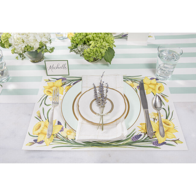 Seafoam Classic Sripped Table Runner