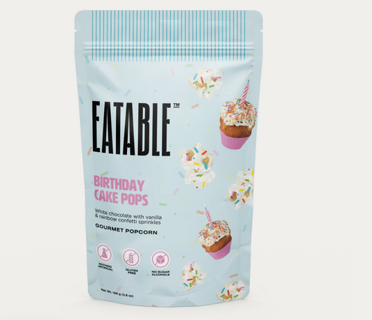 Eatable- Birthday Cake Pops - White Chocolate Kettle Corn
